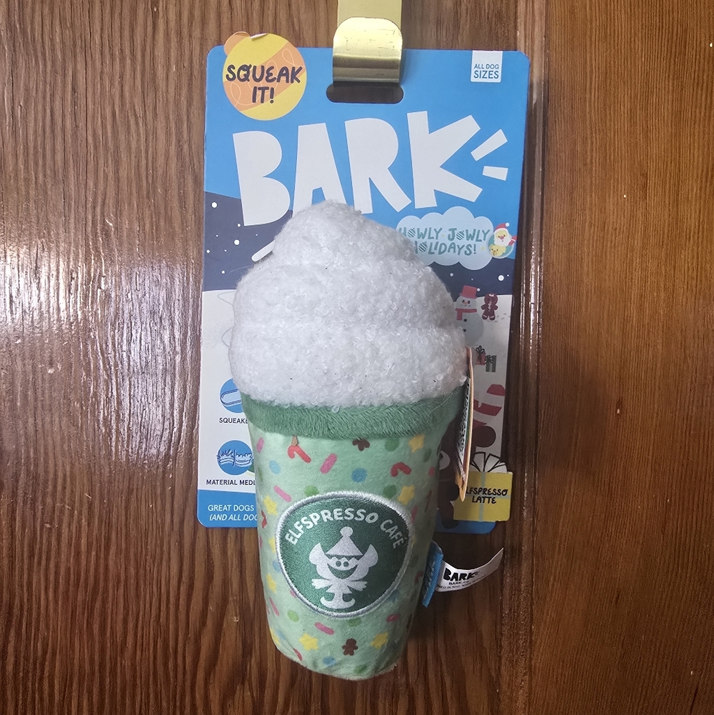 BARK Elfspresso Latte Toy NWT